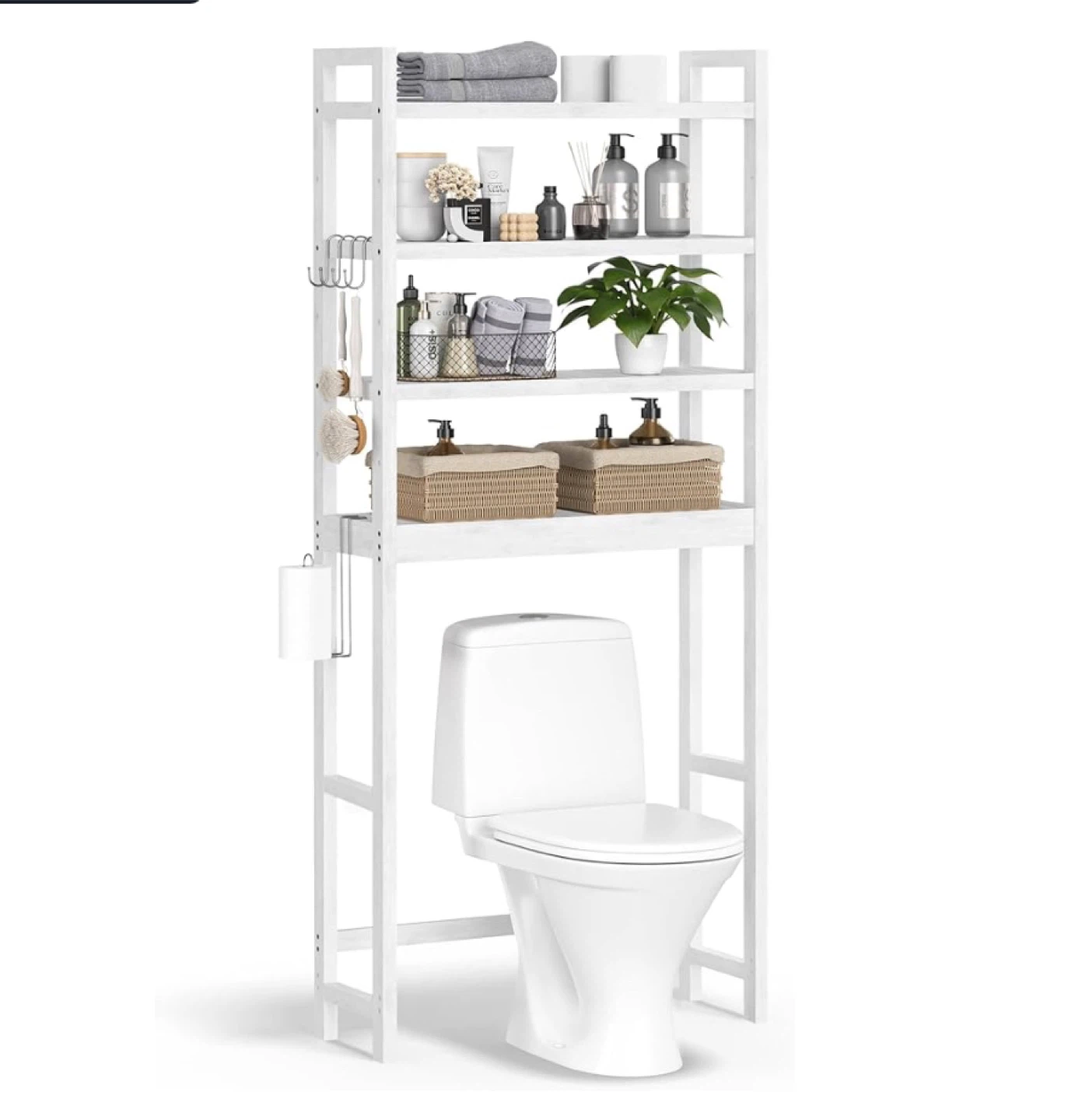 White 4-Tier Over-the-Toilet Storage Shelf