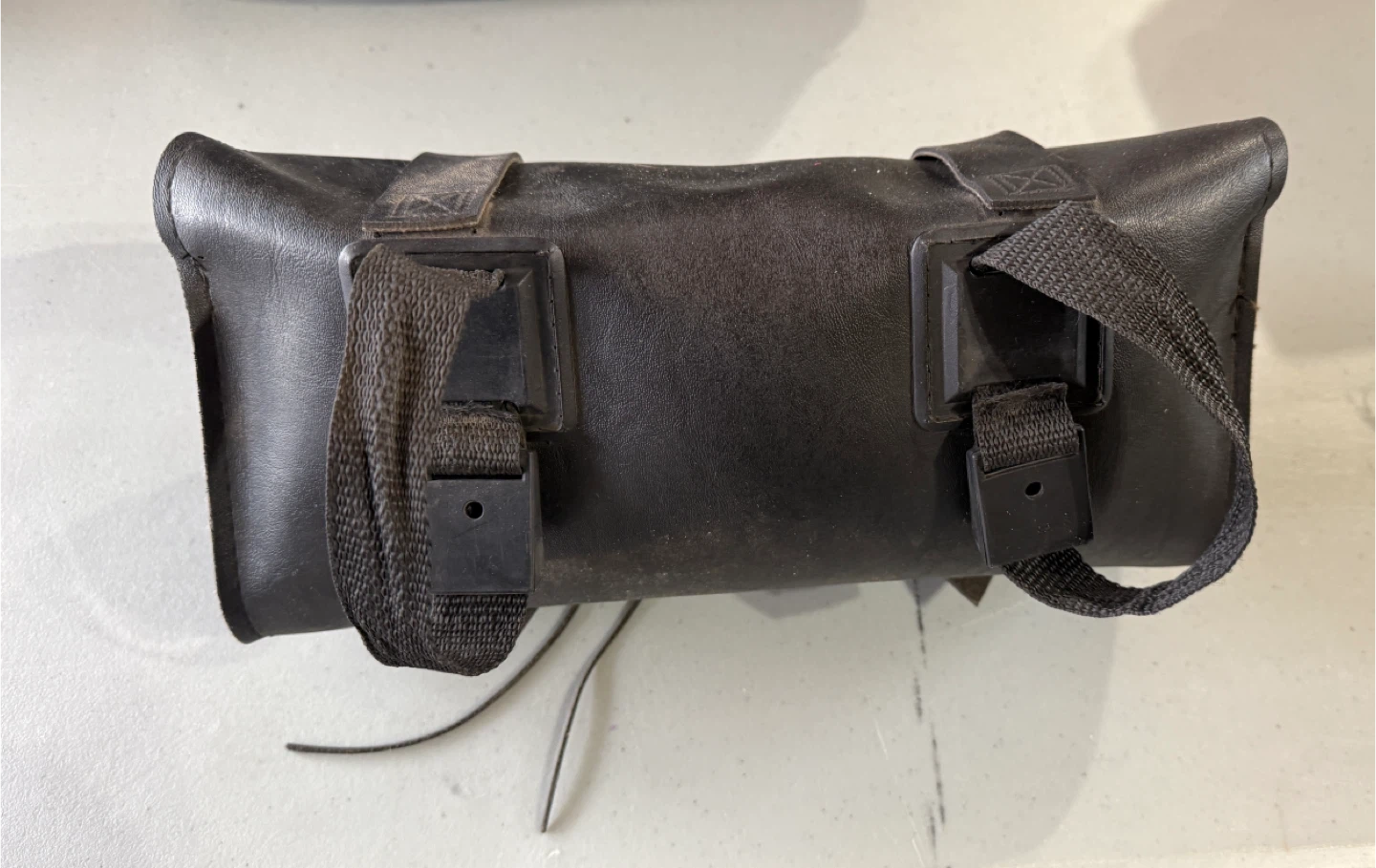 Black Leather Motorcycle Tool Roll Bag - photo 2