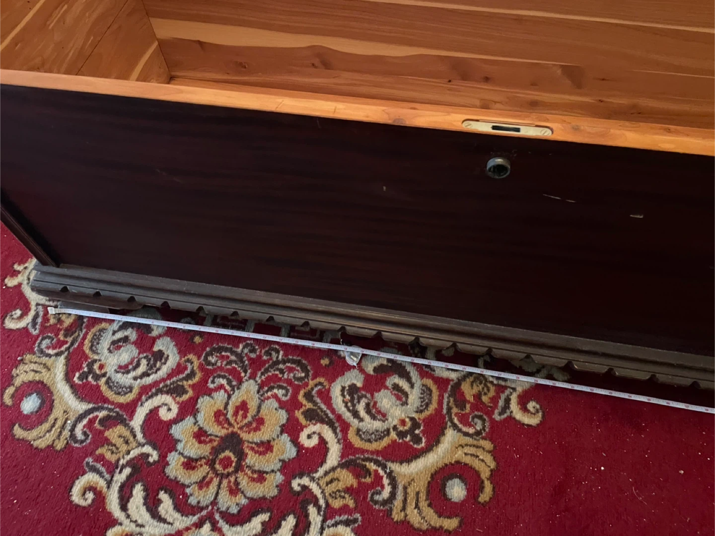 Antique Wooden Cedar Lined Storage Chest Trunk - photo 3