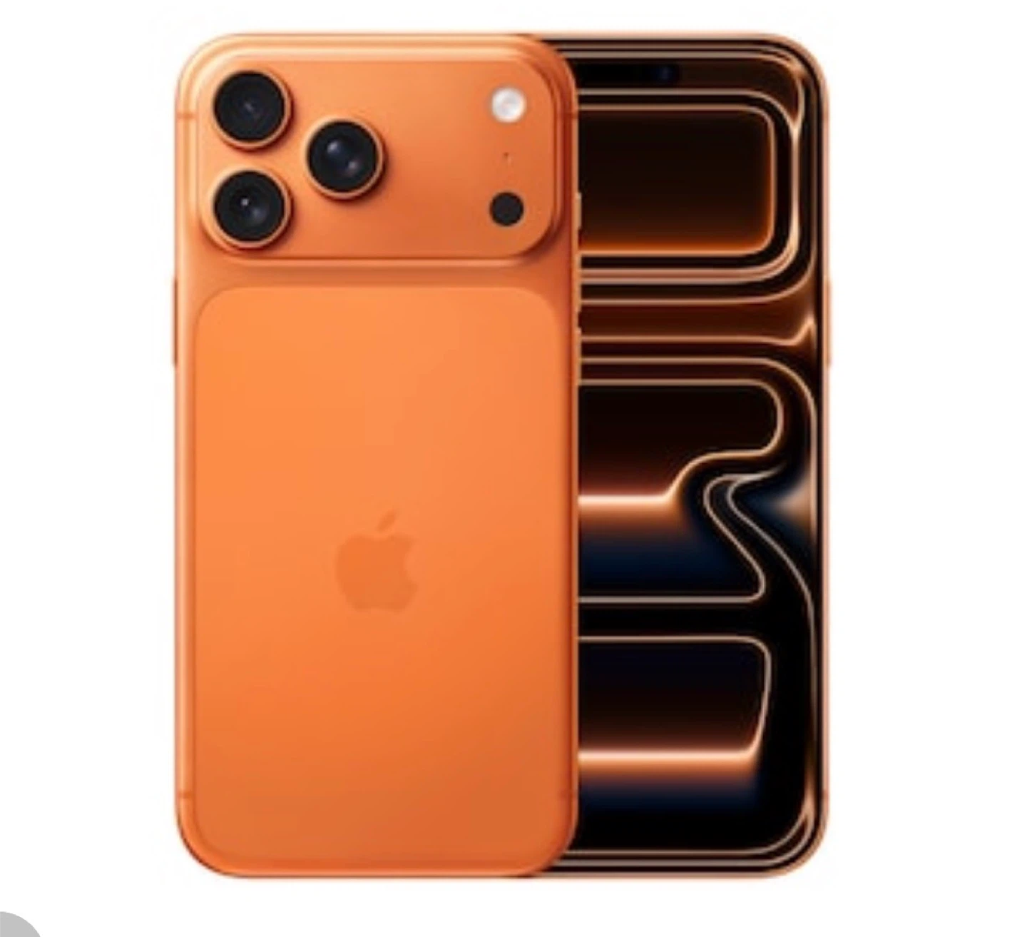 Orange iPhone with triple camera setup