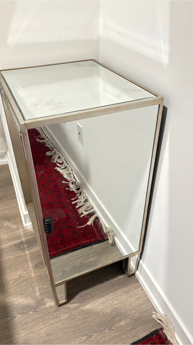 Mirrored Side Table with Drawer - photo 3