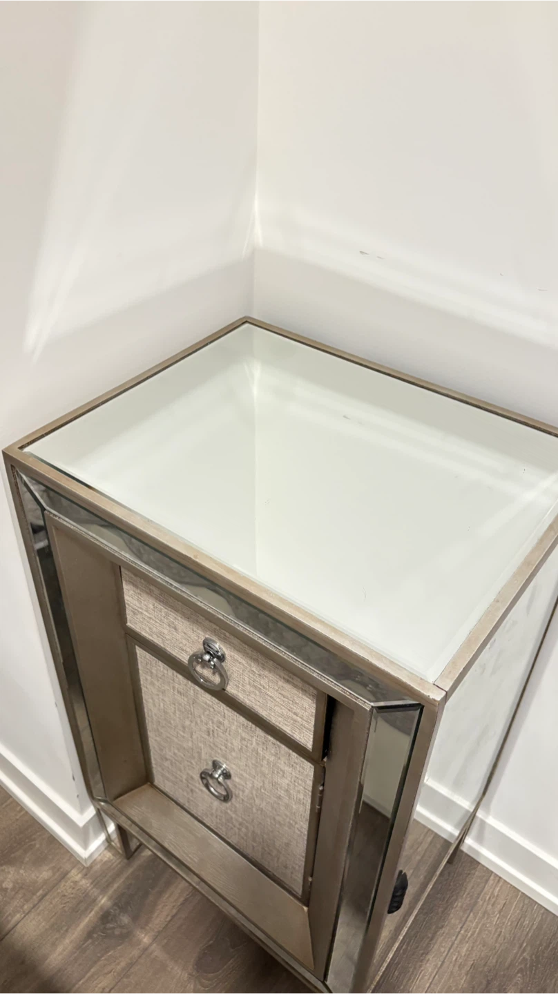 Mirrored Side Table with Drawer - photo 2