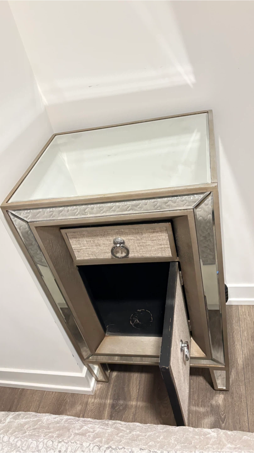 Mirrored Side Table with Drawer - photo 4