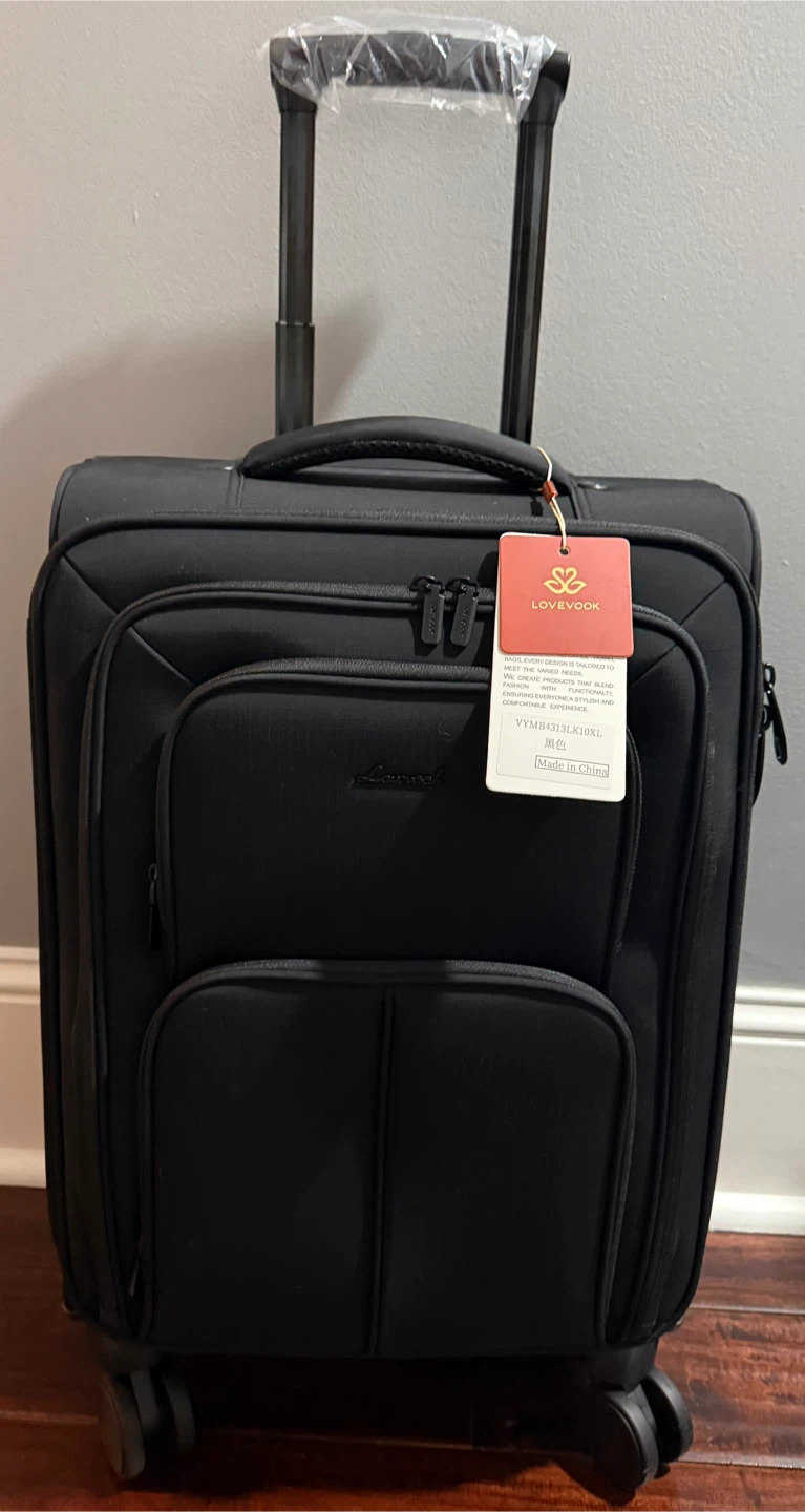 LOVEVOOK Black Hardside Spinner Luggage 20.5" - 45L