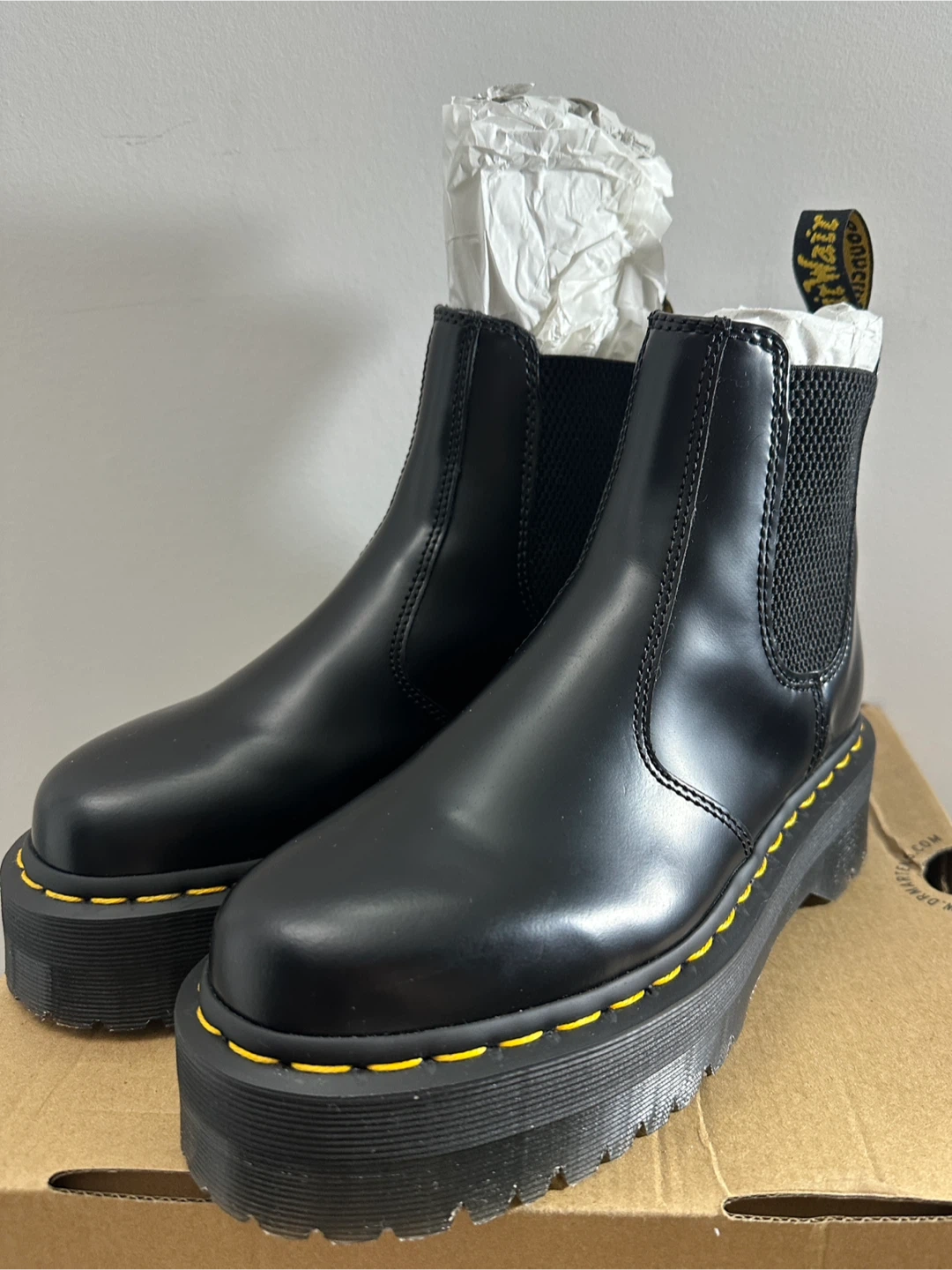 Dr. Martens 2976 Quad Polished Smooth Black Chelsea Boots
