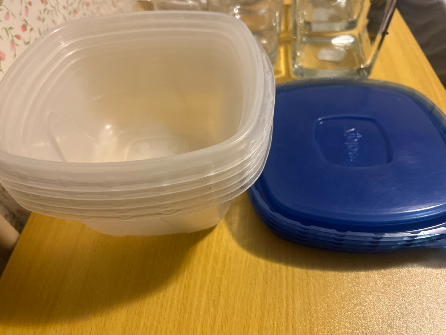 Tupperware Food Storage Containers with Blue Lids