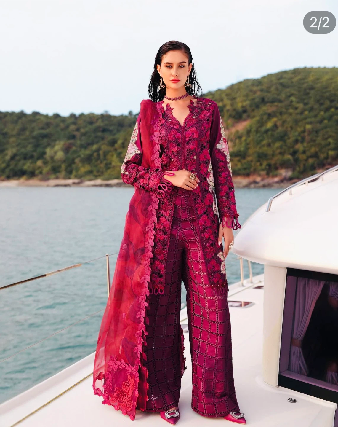 Afrozeh Women's Embroidered Lawn suit