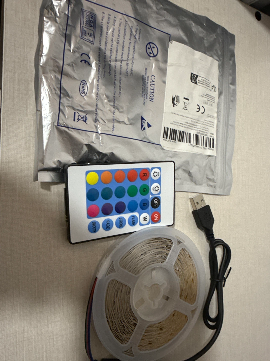 LED Strip Lights with Remote and USB Cable