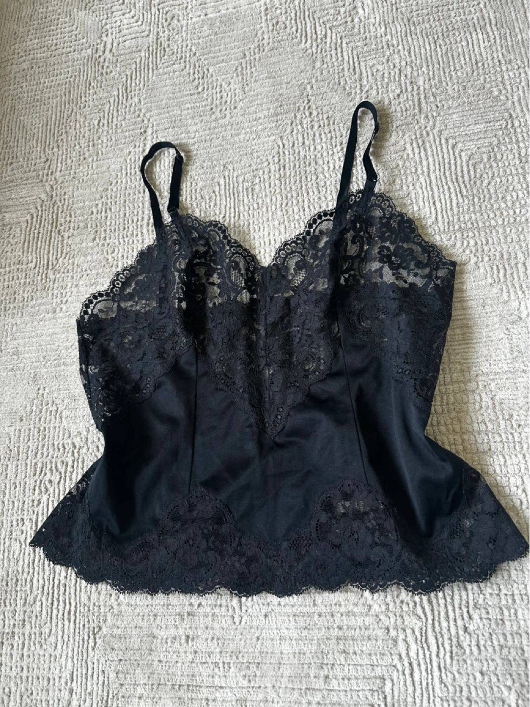 Vintage Black Lace Trim Camisole - photo 2