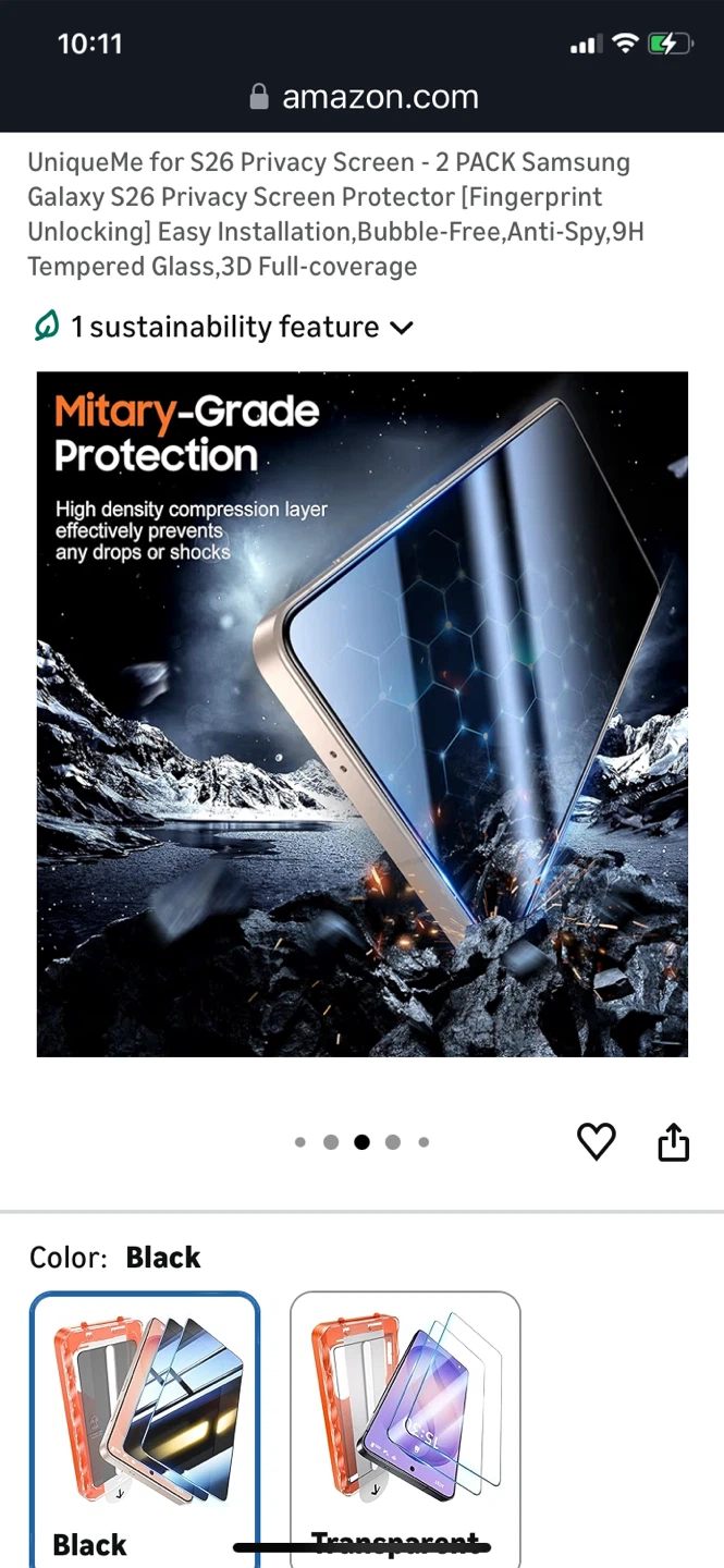 UniqueMe 2 Pack Samsung Galaxy S26 Privacy Screen Protector - photo 4