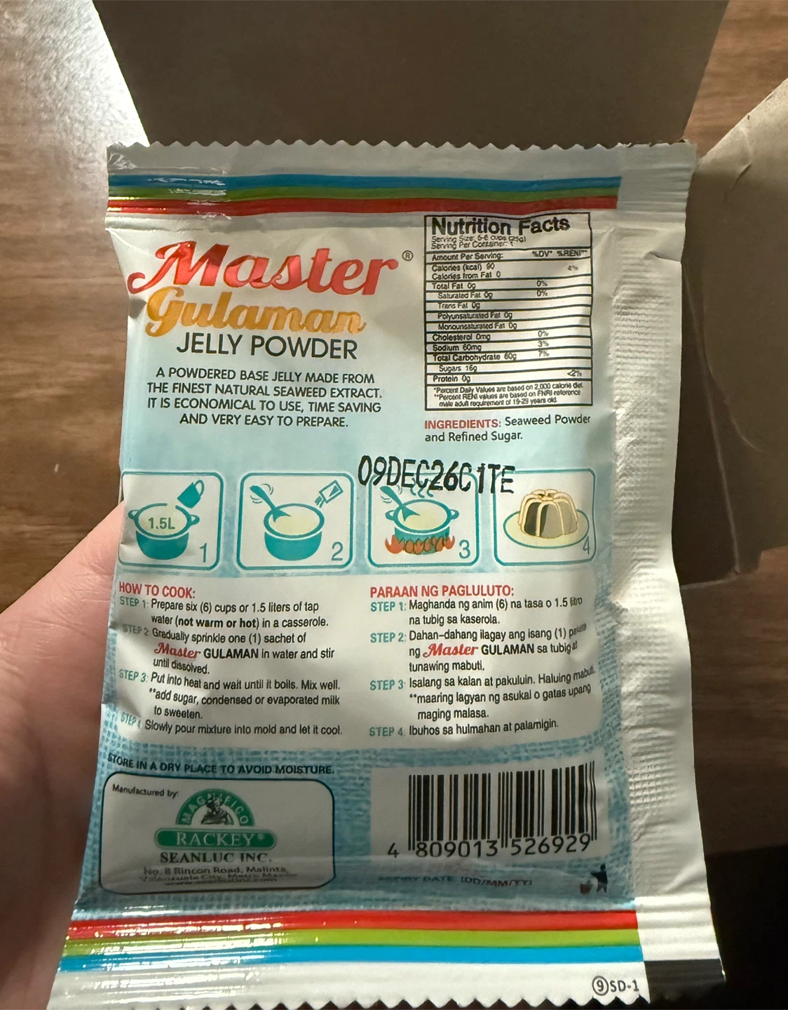 Master Gulaman Jelly Powder - White Unflavored (10 Packs) - photo 2