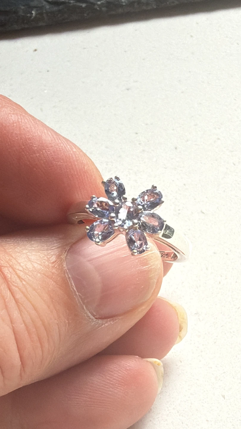 Tanzanite gem Sterling Silver Ring
