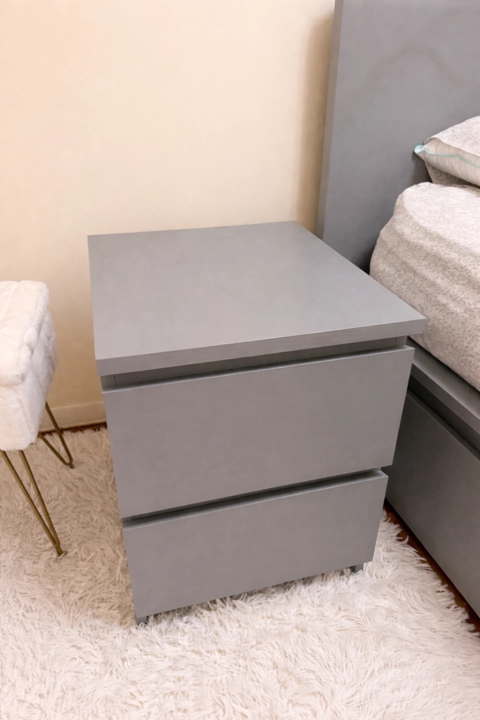 IKEA MALM High Bed Frame w/ Storage Drawers - Queen - Gray - photo 5