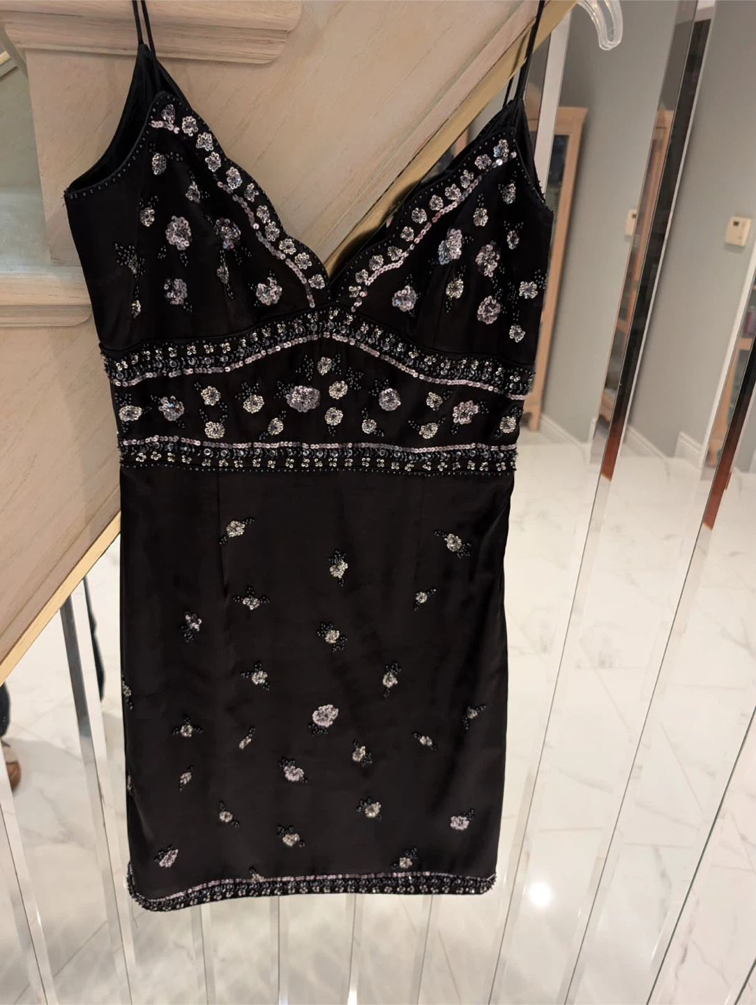 Barami Black Beaded Mini Dress