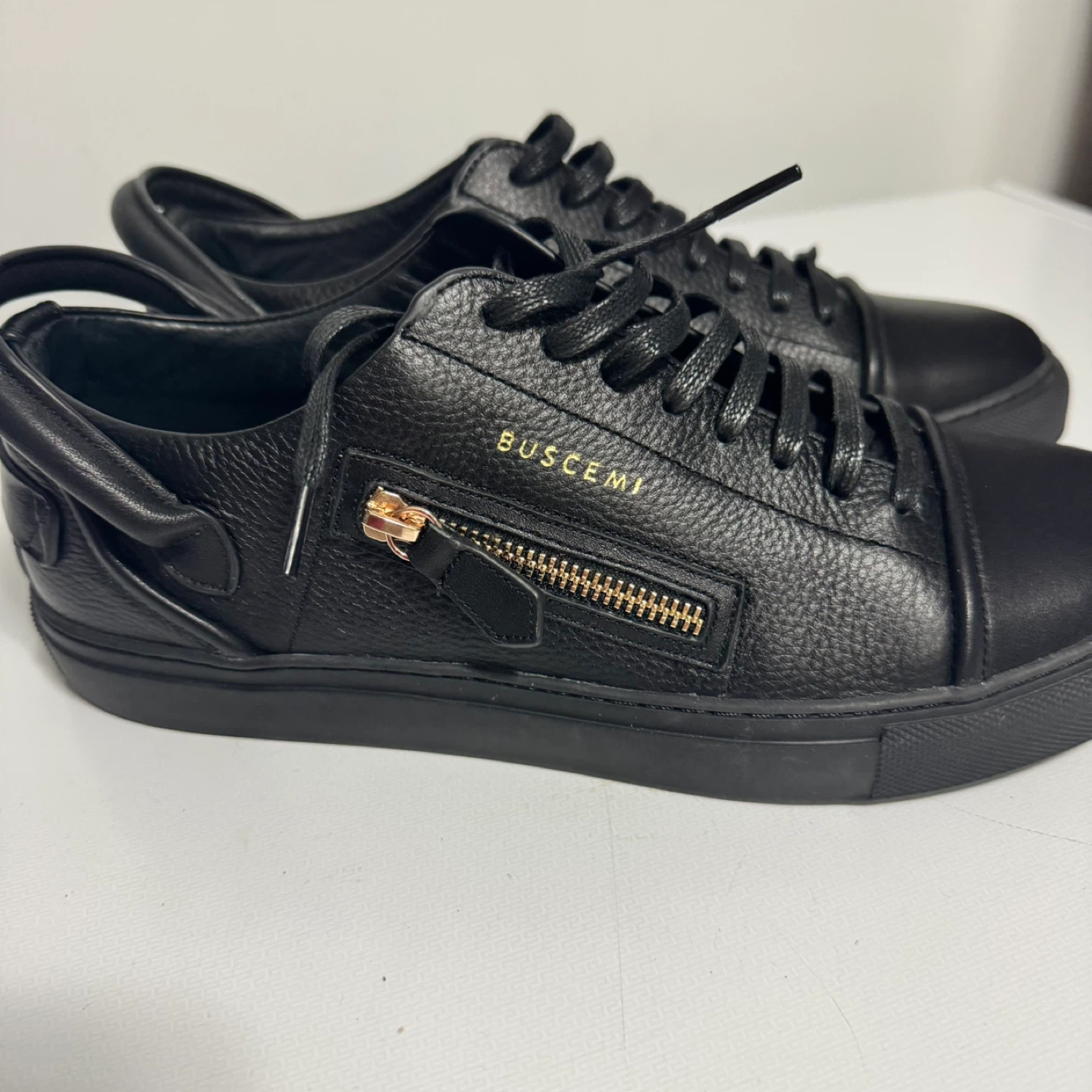 Buscemi Black Leather Zip Sneakers Size 43 - photo 5