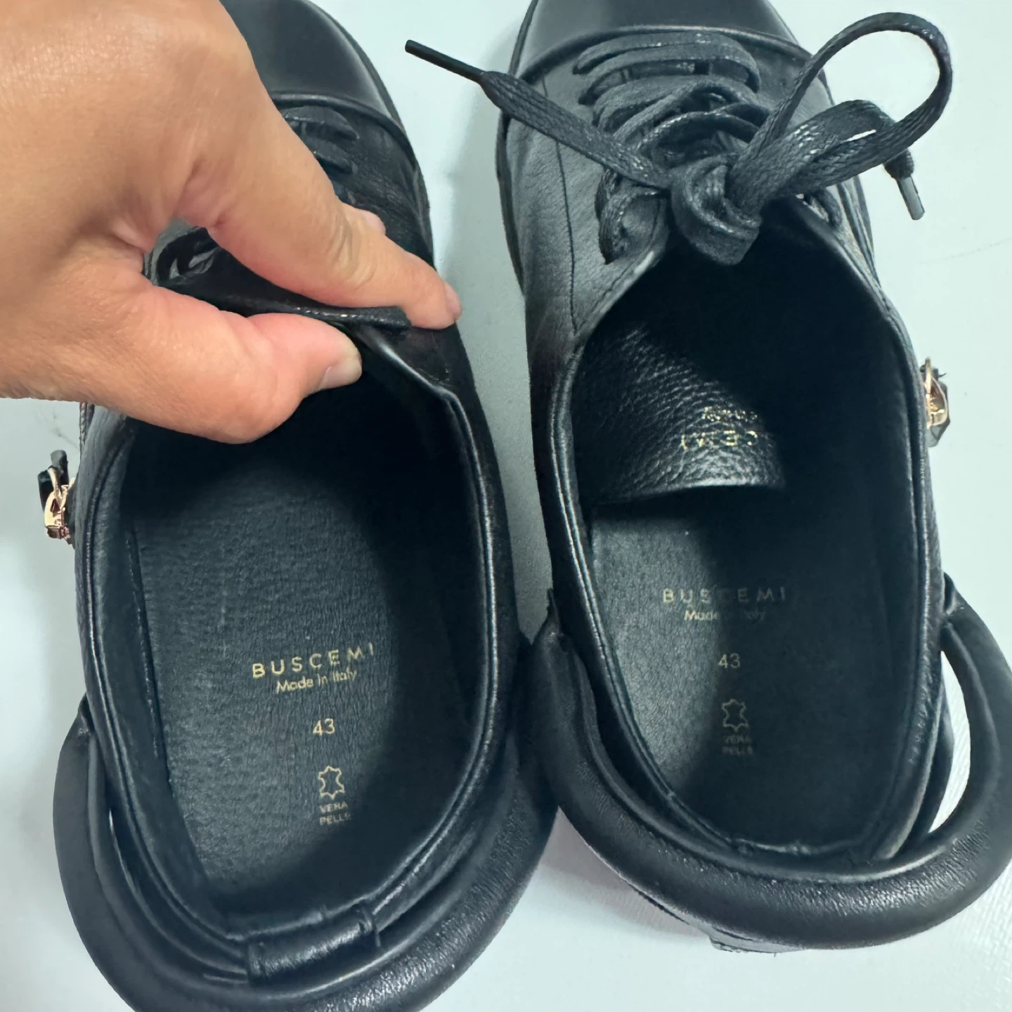 Buscemi Black Leather Zip Sneakers Size 43 - photo 2