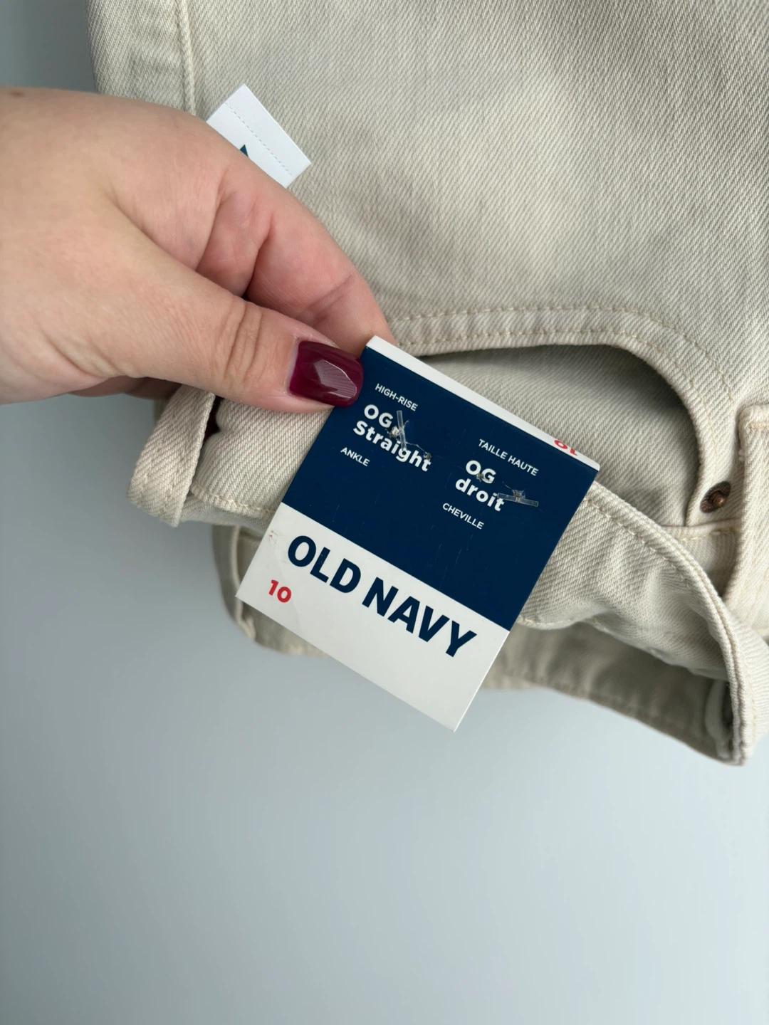 Brand new Old Navy Beige High-Rise Straight Jeans size 10 - photo 5