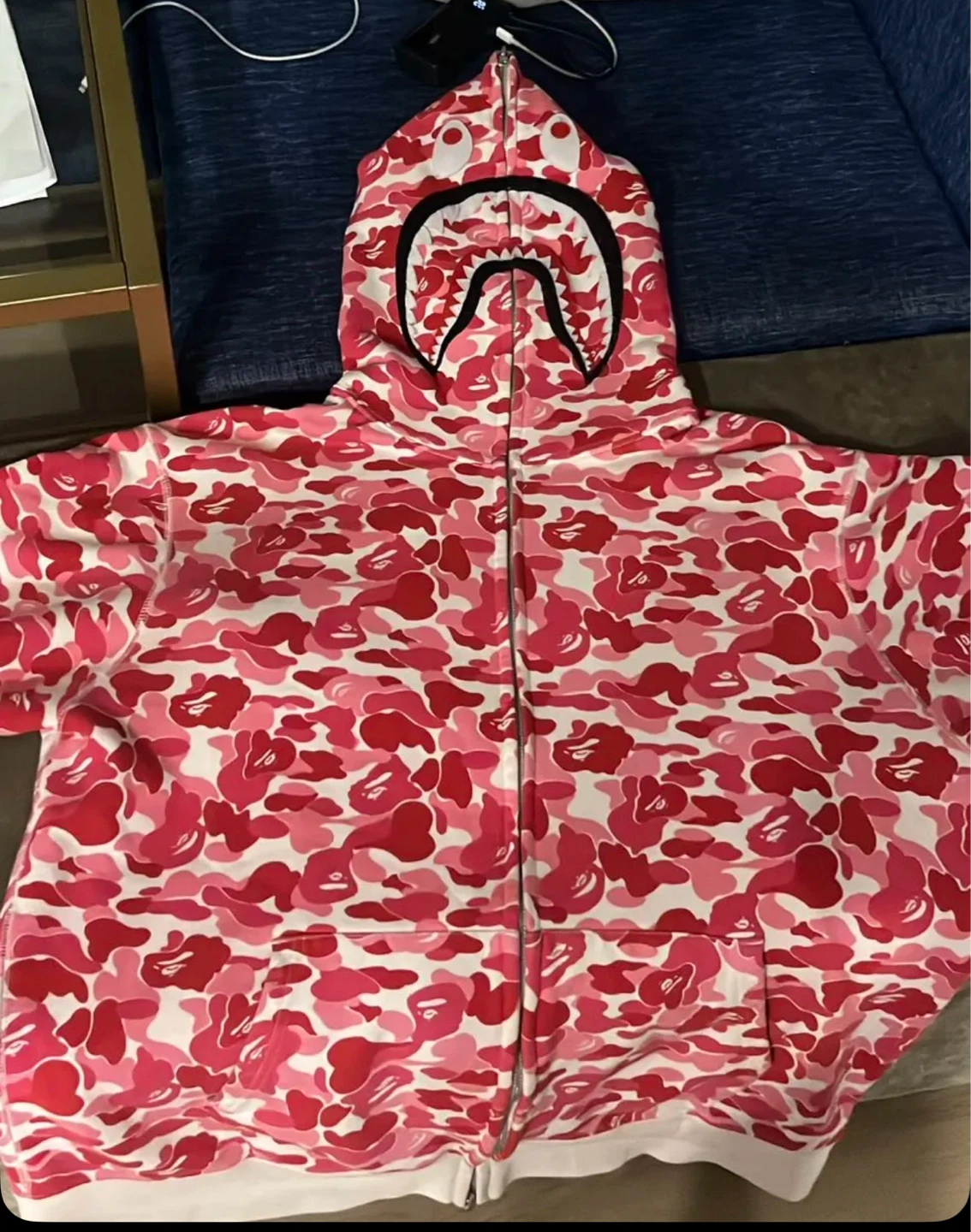 BAPE Pink Camo Shark Full Zip Hoodie