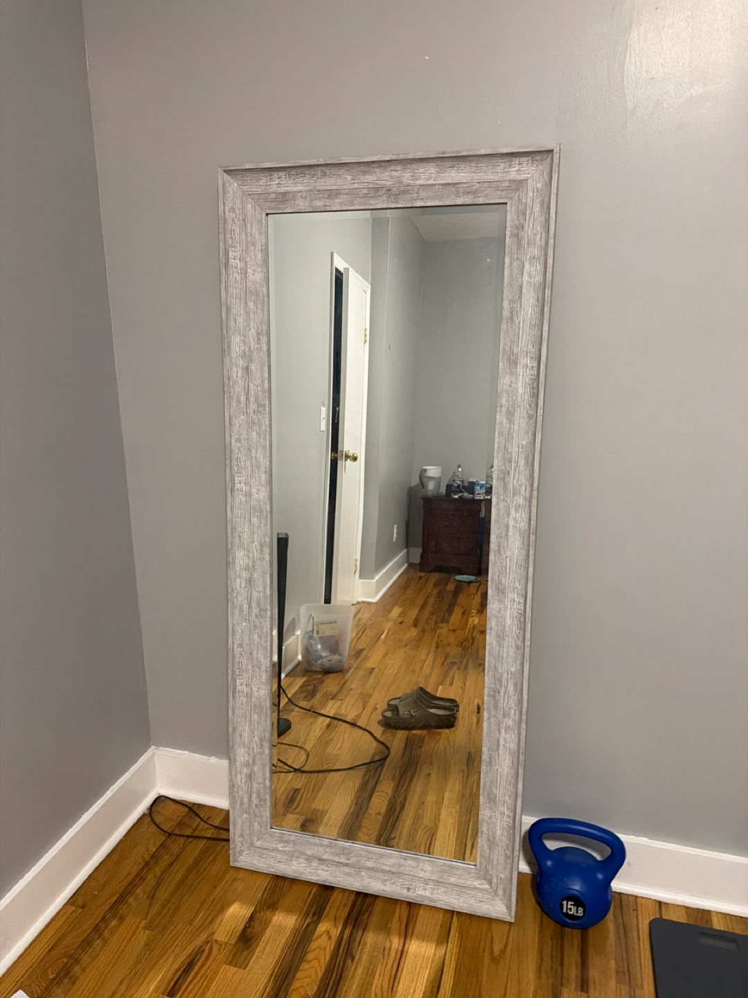 Full Length Mirror with Wood Frame