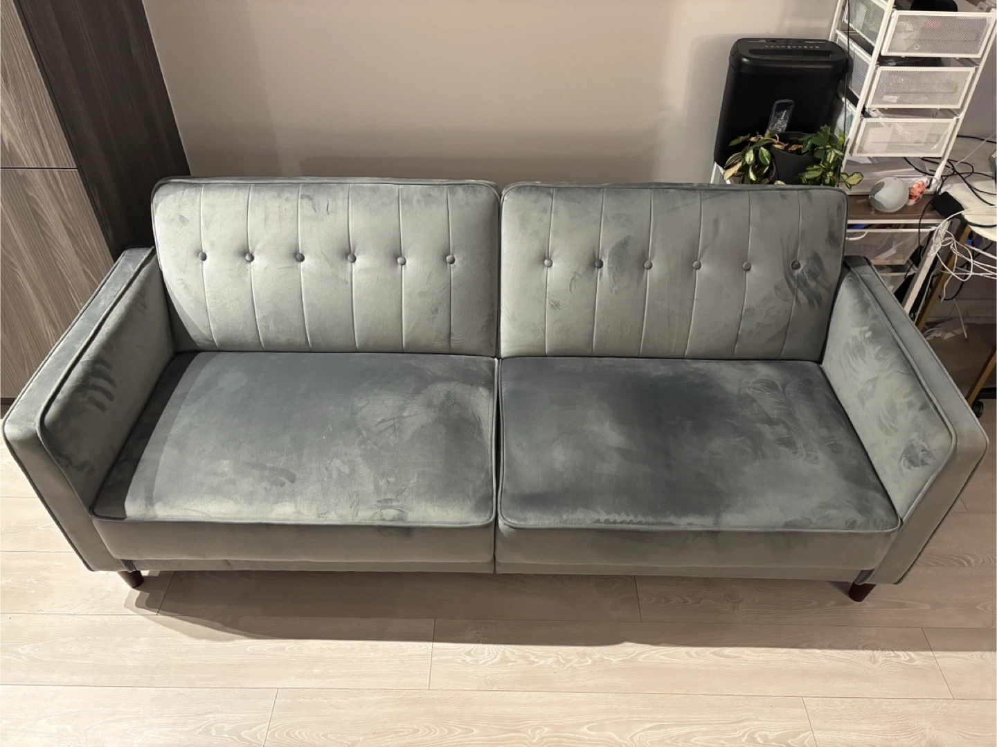 Grey Velvet Sofa Bed