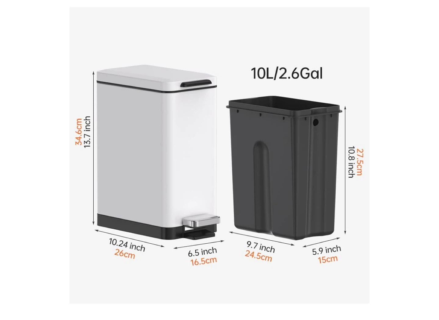 Mbillion Step Trash Can (white color) - photo 3