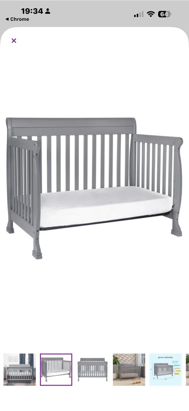 Kidiway Convertible Crib - Grey - photo 2
