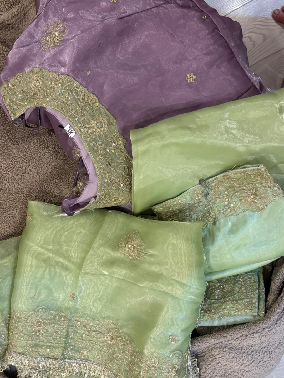 Women's Lavender & Mint Green Embroidered 3-Piece Outfit - photo 5