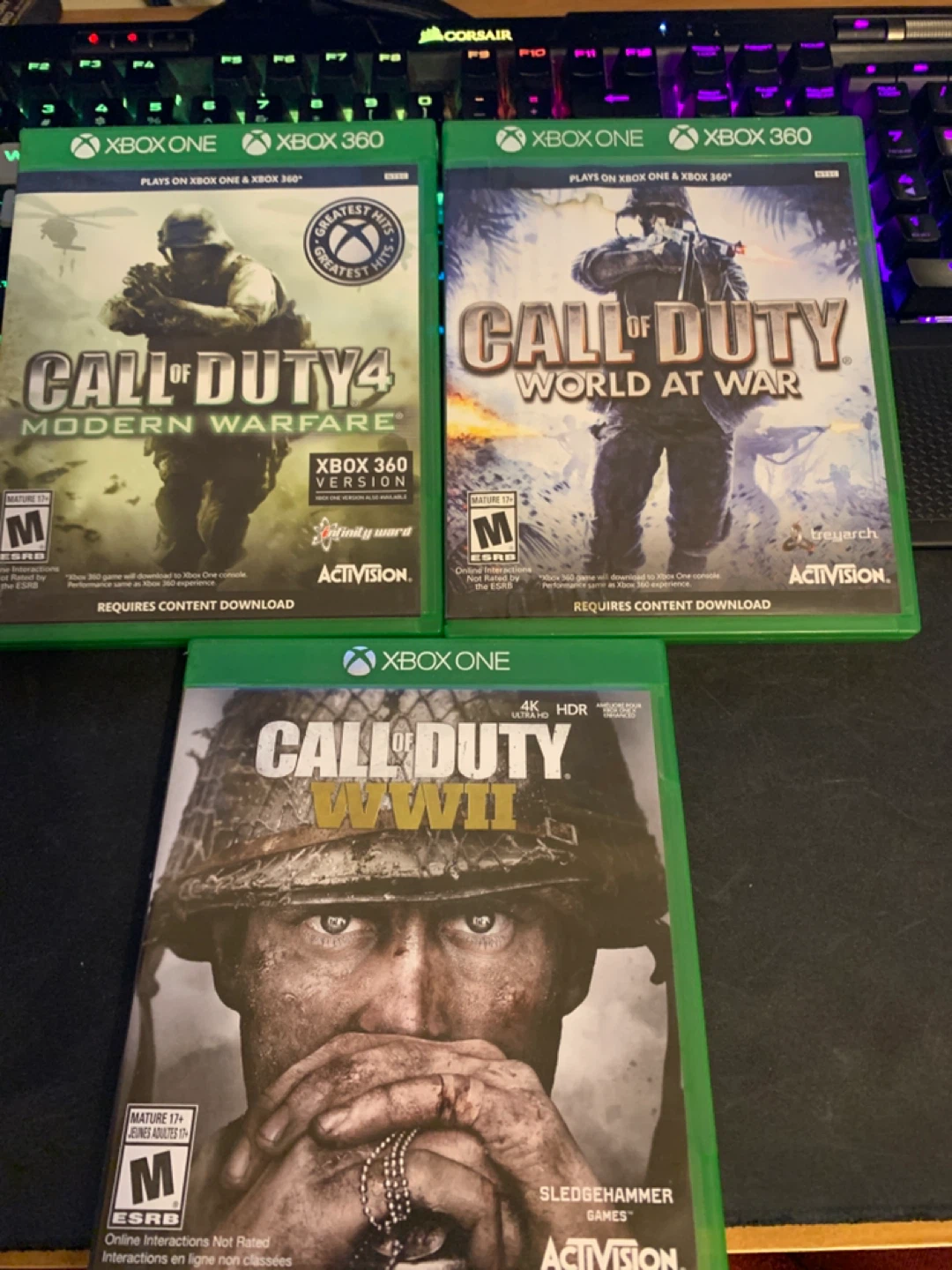Call of Duty 4, World at War & WWII Xbox Games