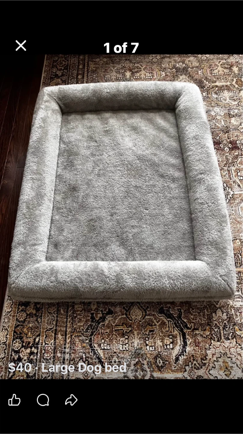 EHEYCIGA Large Memory Foam Dog Bed with Sides - Grey - photo 3