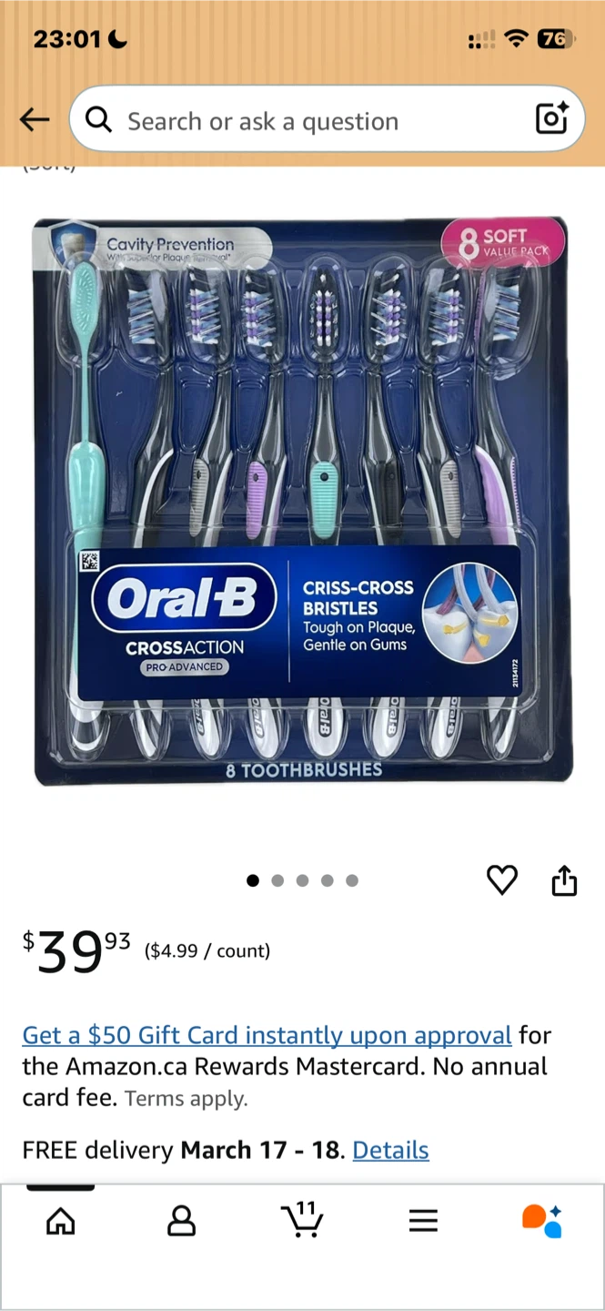 Oral-B Cross Action Toothbrushes - 8 Pack - photo 2