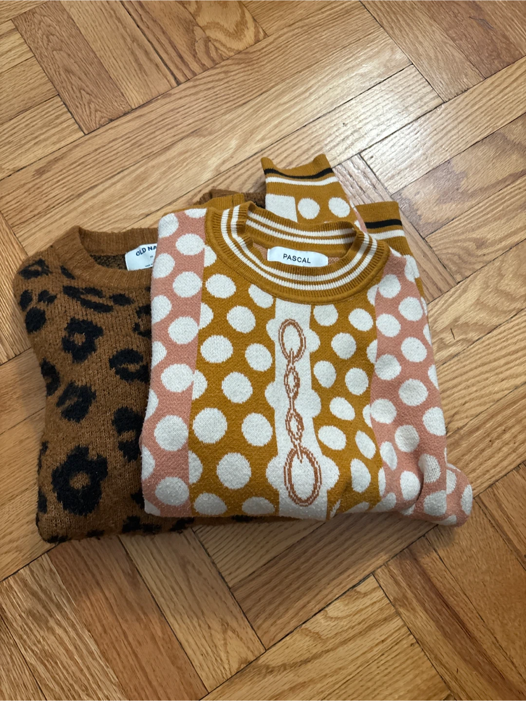 Old Navy Leopard Print Sweater & Pascal Polka Dot Sweater