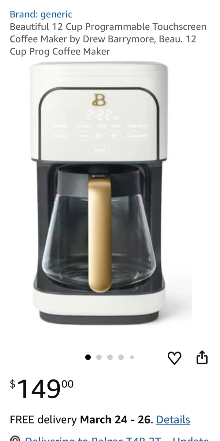 12 Cup  Touchscreen Coffee Maker