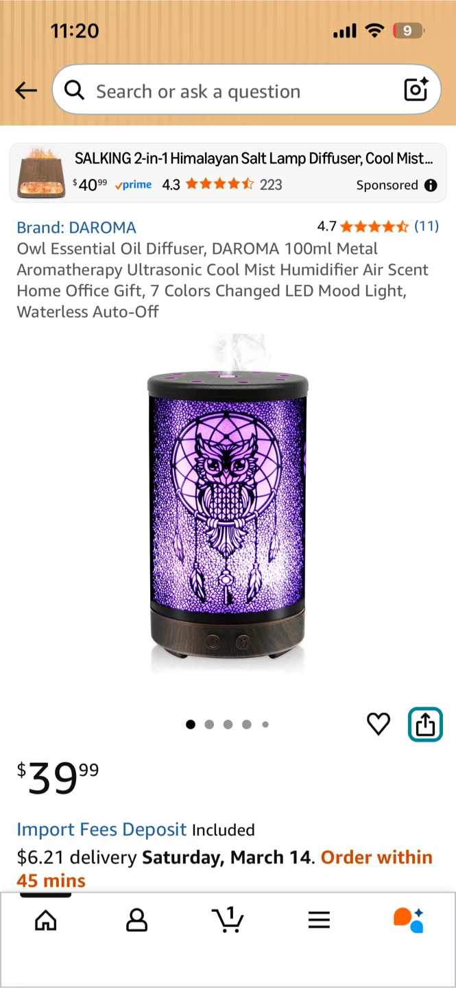 Ultrasonic Aroma Diffuser - Iron Art LED Color Lamp - photo 2