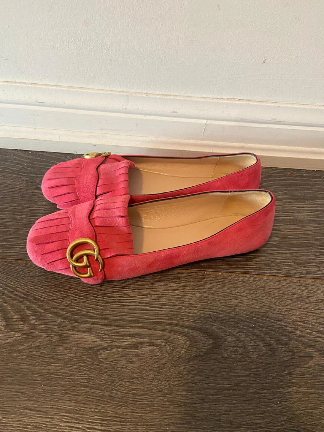 Gucci Pink Suede Fringe Loafers - Size 38 - photo 2