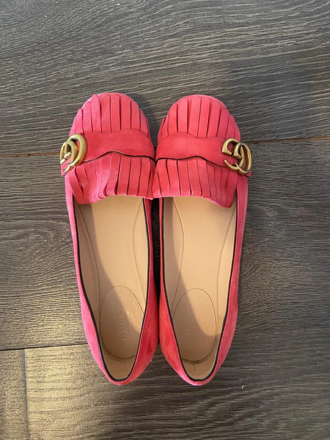 Gucci Pink Suede Fringe Loafers - Size 38 - photo 3