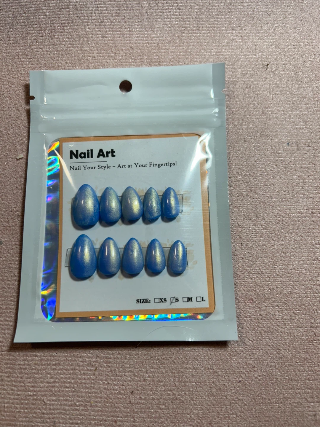 Nail Art False Nails - Blue Shimmer - photo 2