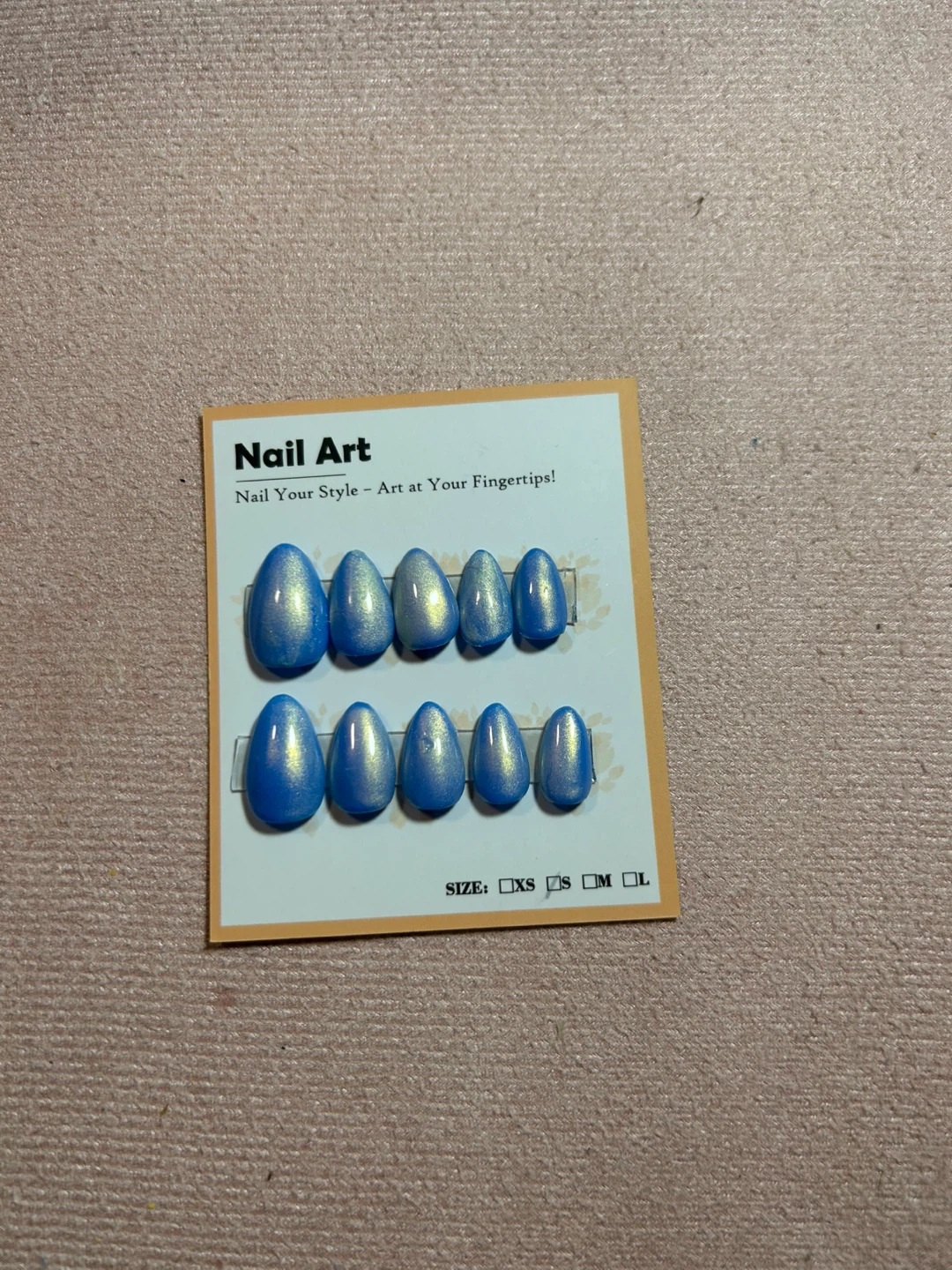 Nail Art False Nails - Blue Shimmer