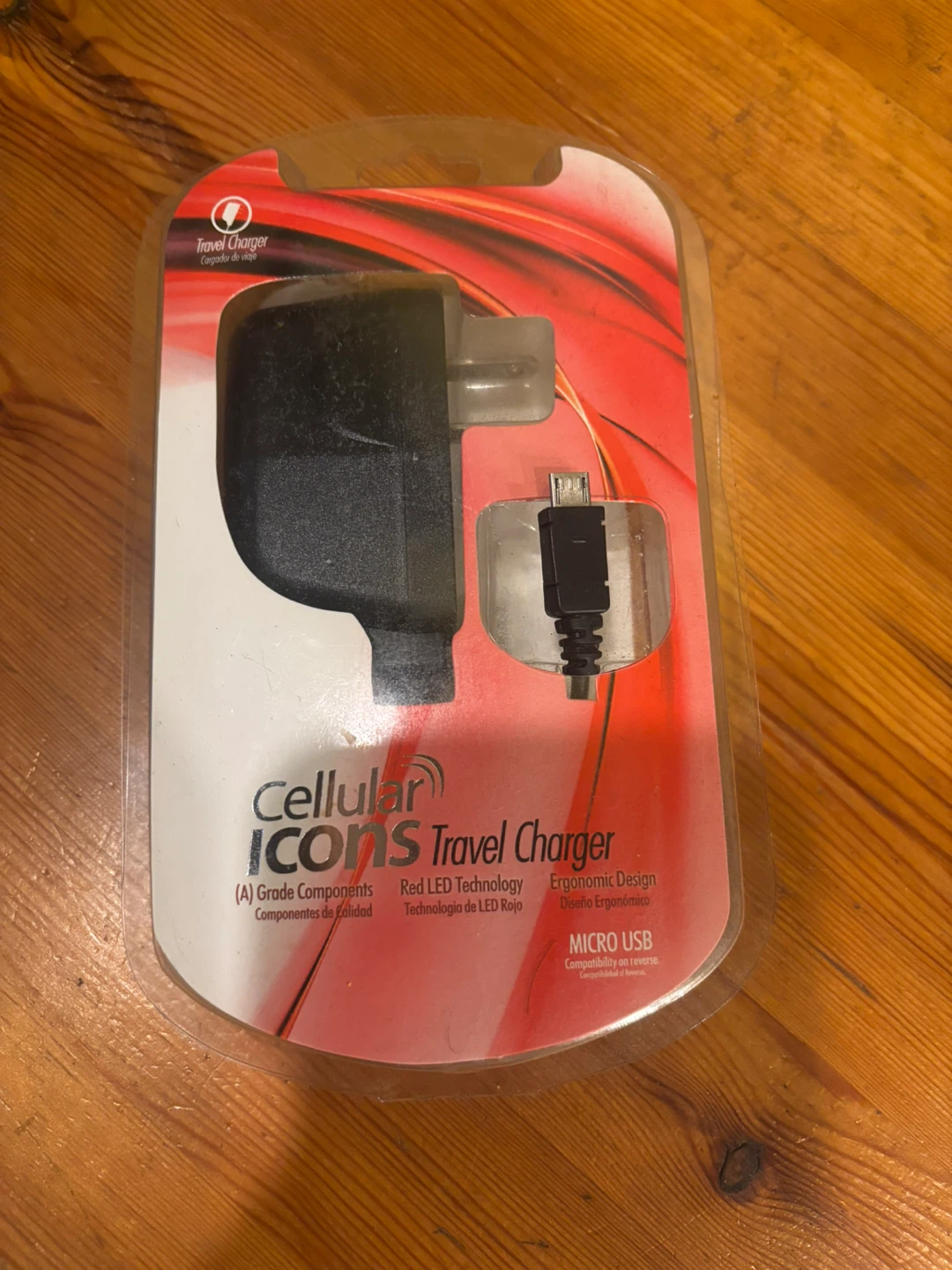 Cellular Icons Travel Charger with Micro USB Cable
