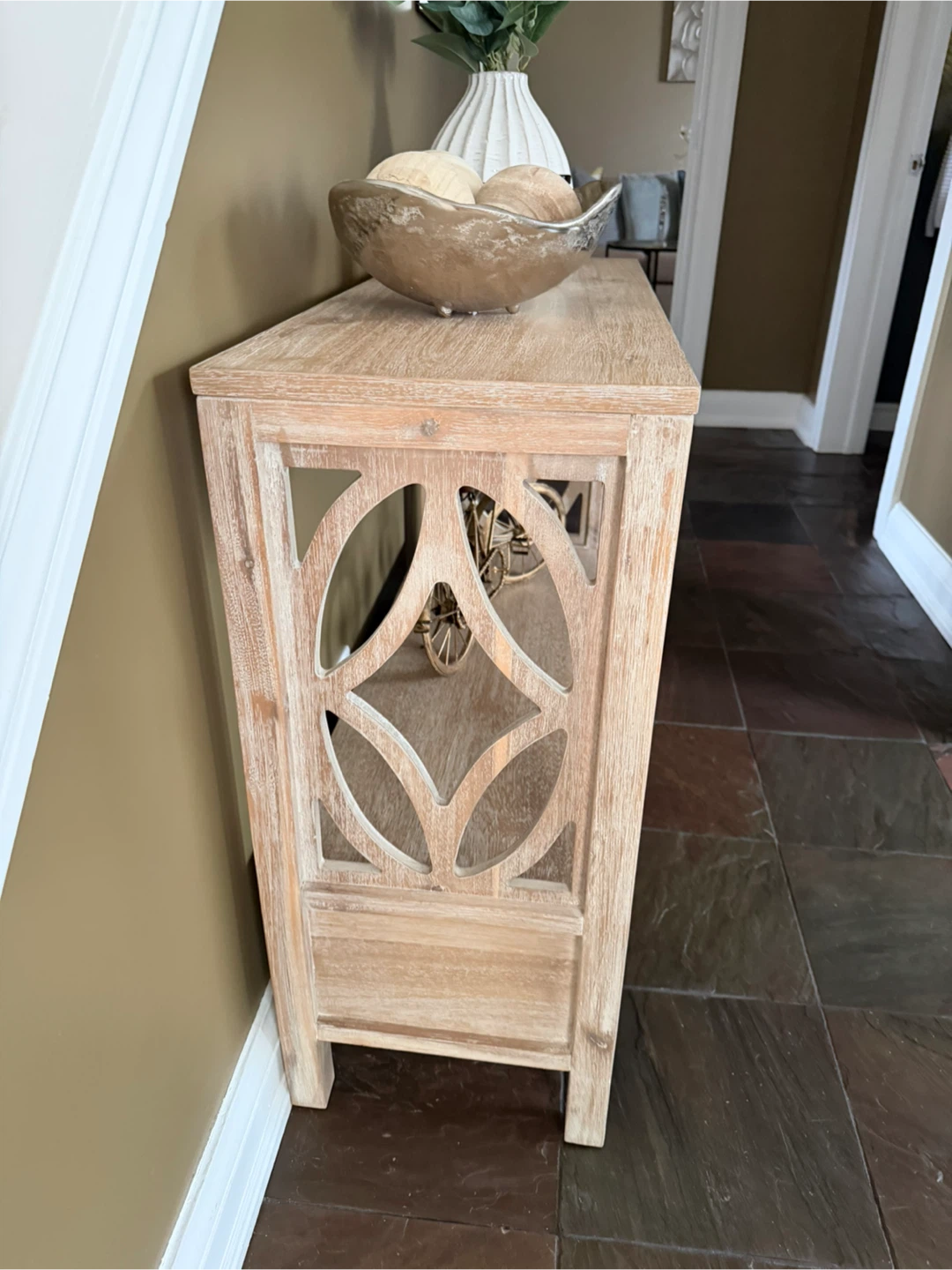 Distressed Wood Console Table with 2 Drawers - photo 3