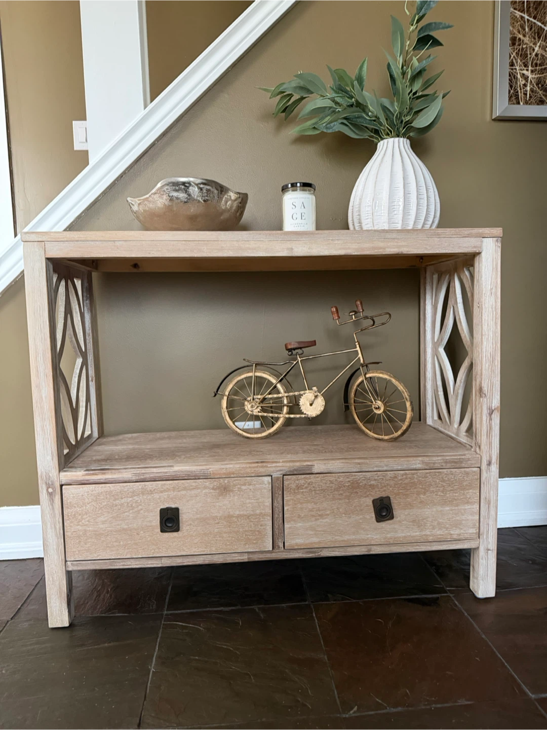 Distressed Wood Console Table with 2 Drawers - photo 5