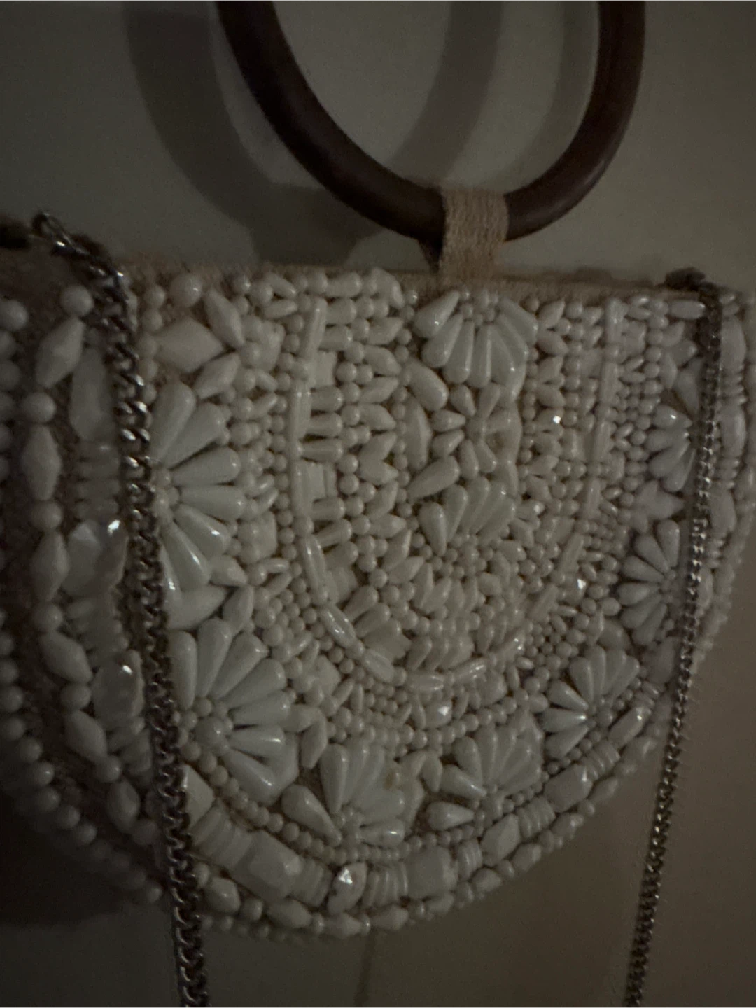 Beaded Clutch Purse with Wooden Handle - photo 5