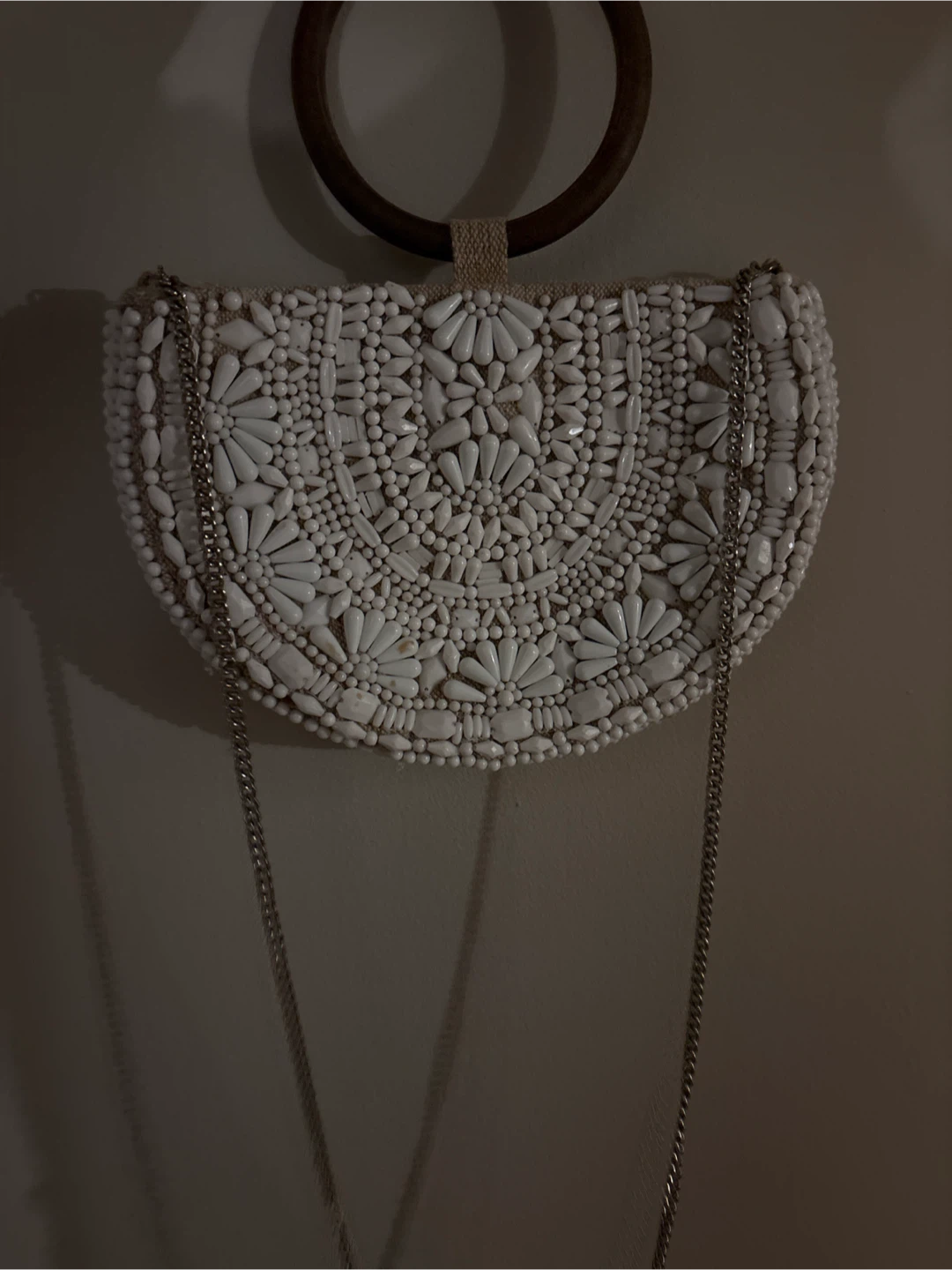 Beaded Clutch Purse with Wooden Handle - photo 3