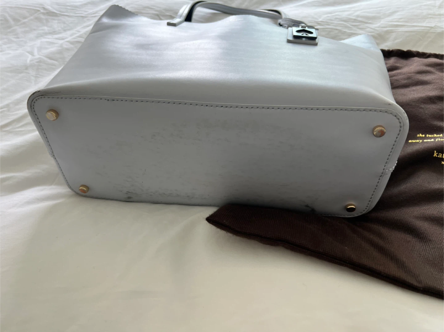 Kate Spade Light Blue Synthetic Leather Tote Bag - photo 3
