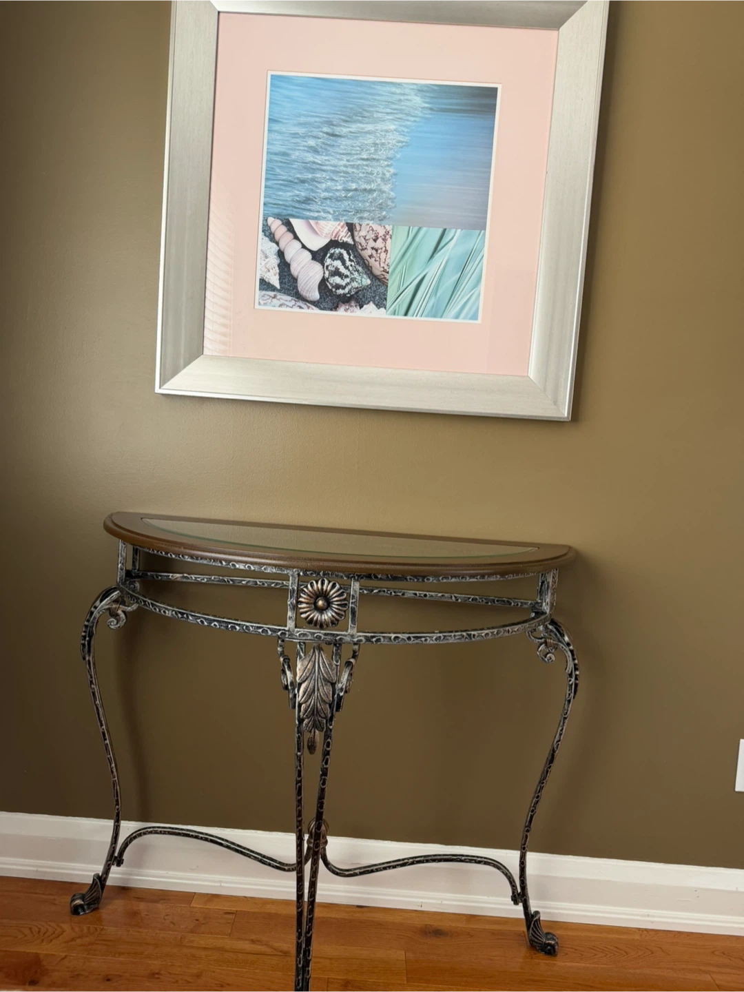 Half-Round Console Table with Glass Top - photo 3