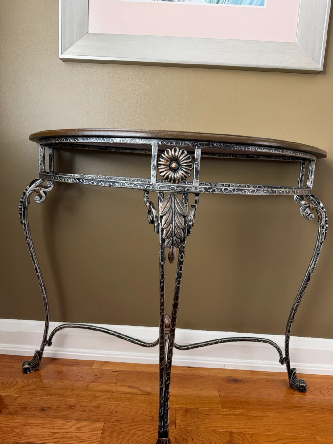 Half-Round Console Table with Glass Top - photo 2