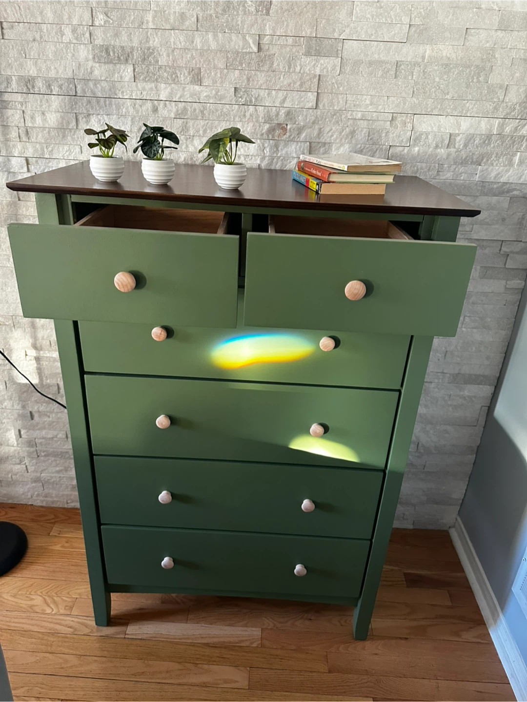 Green Solid Wood Dresser – 6 Drawers - photo 4