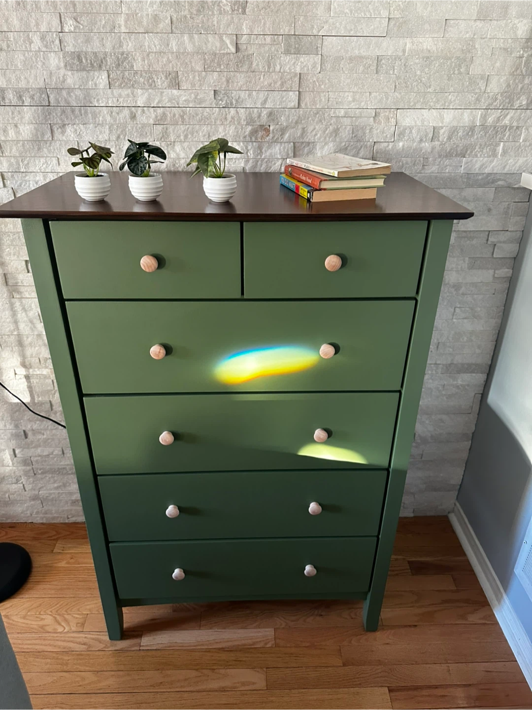 Green Solid Wood Dresser – 6 Drawers - photo 5