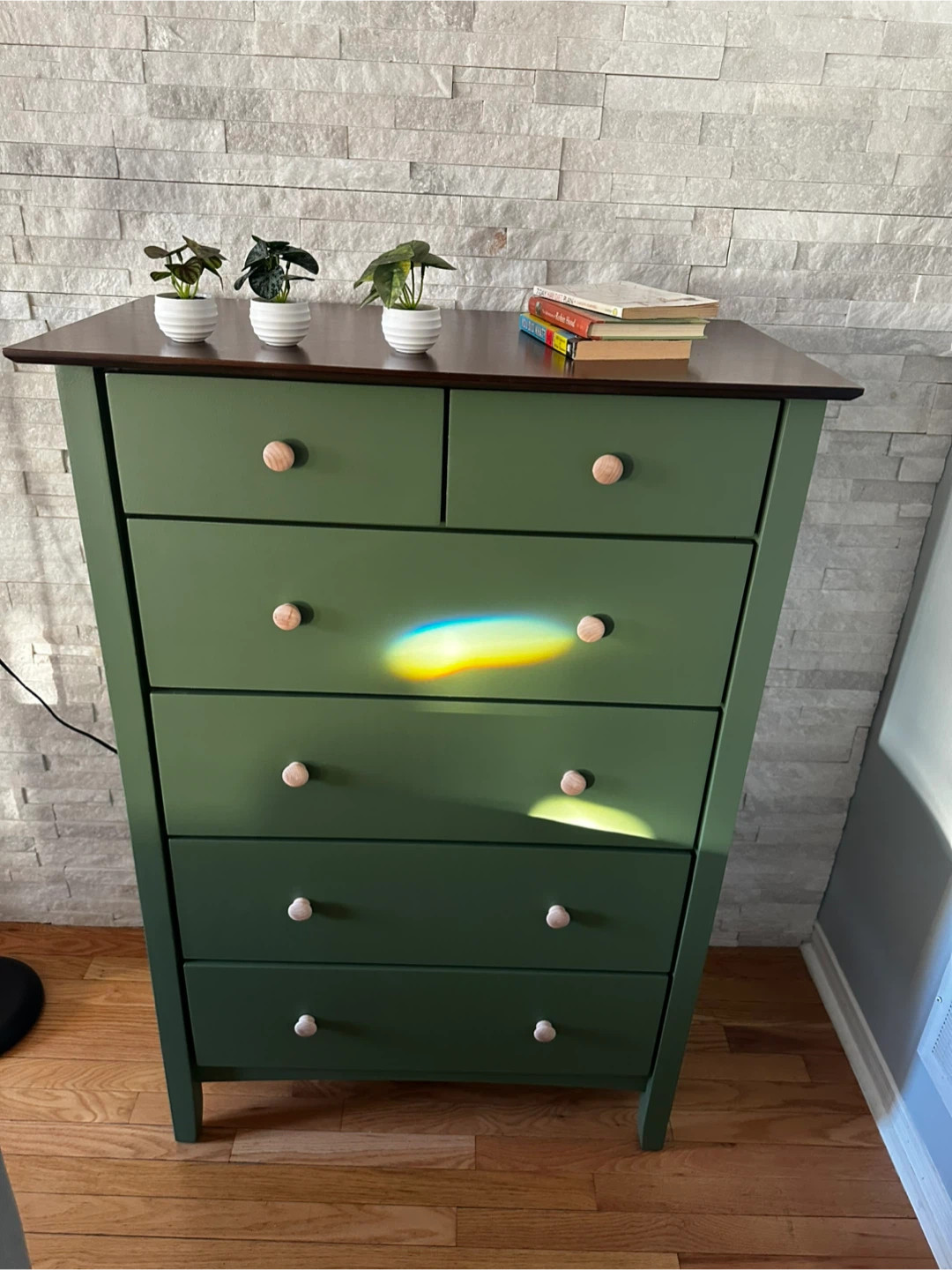Green Solid Wood Dresser – 6 Drawers - photo 3
