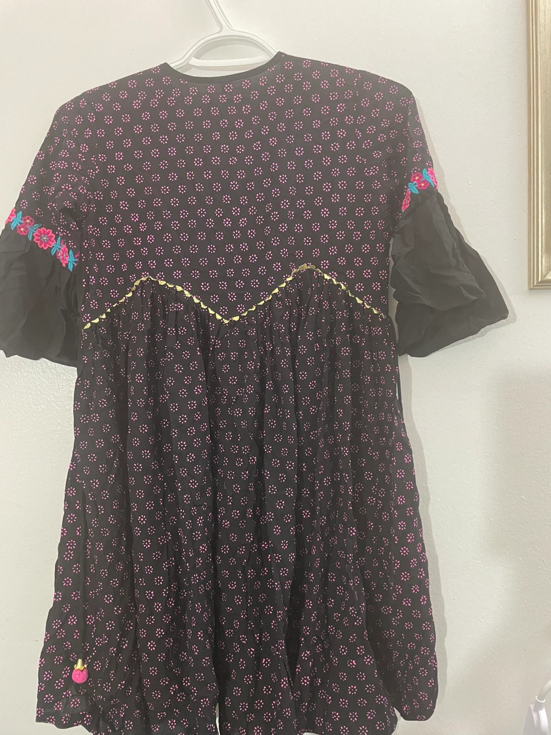 Purple Embroidered Kurti with Bell Sleeves - photo 3