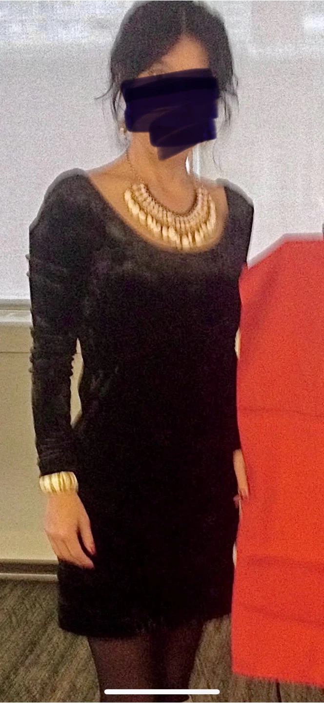 Black Velvet Long Sleeve mini dress - photo 2